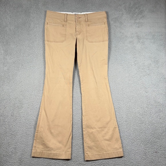 Hollister Denim - Hollister Y2K Women's Size 9 Tan Flare Leg Casual‎ Pants Stretch Cotton Blend